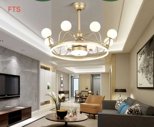 

electric fans fan light invisible nordic crown luxury crystal model ceiling living room bedroom dining lighting