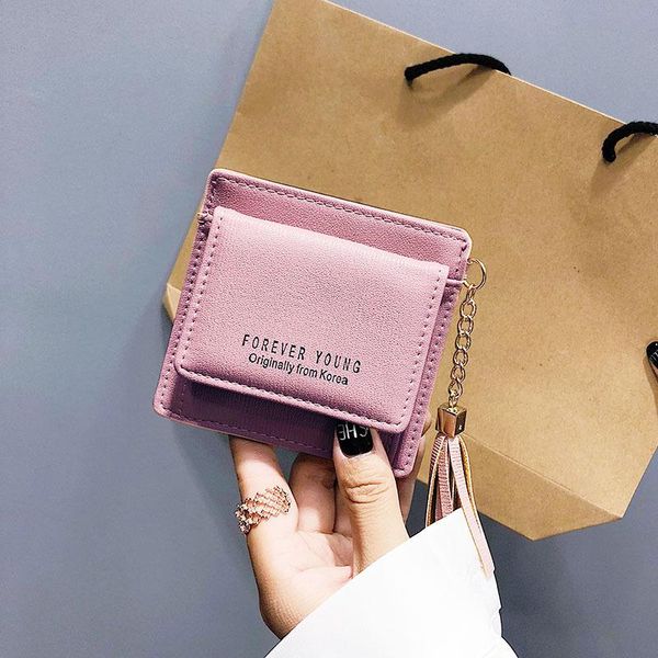 

wallets korean version of women's three-fold short small and fresh zipper student multi-functional portable buckle wallet, Red;black