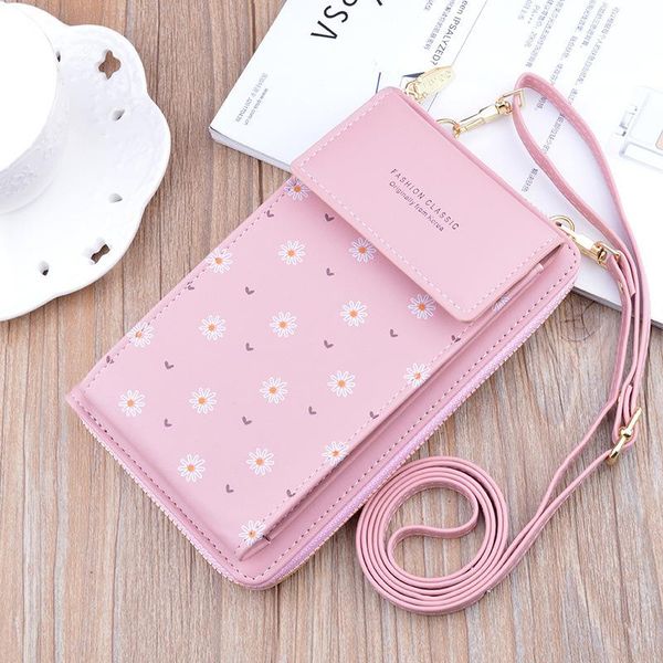 

evening bags women's shoulder luxury designer spring summer daisy print long mini mobile phone bag purses handbags flip simple
