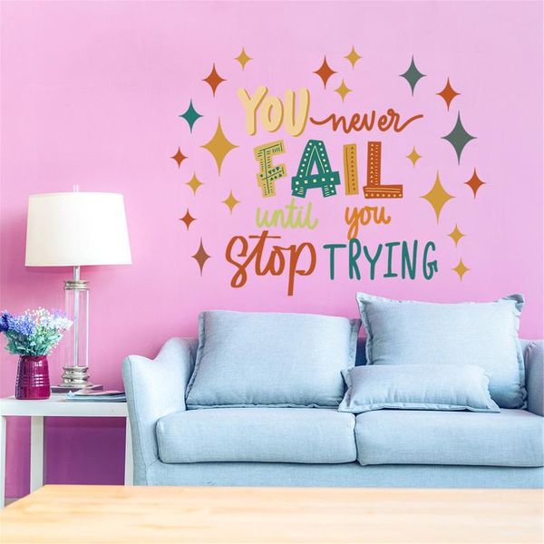 

wall stickers colorful english motivational slogan sticker home room wallpaper decoration
