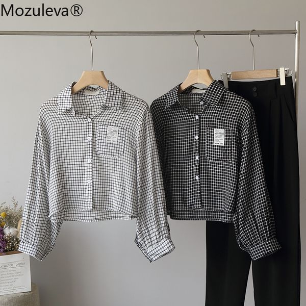 

shirt wet autumn female small chess short single breasted, White