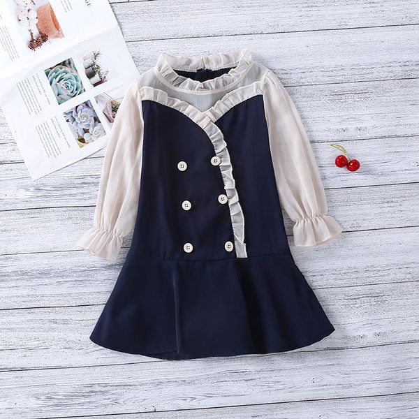 

girl's dresses patpat 2021 arrival baby / toddler girl elegant ruffled splice dress, Red;yellow