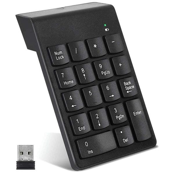 

keyboards wireless numeric keypad 18 keys numpad with 2.4g mini usb receiver number pad for lapnotebook, desktop