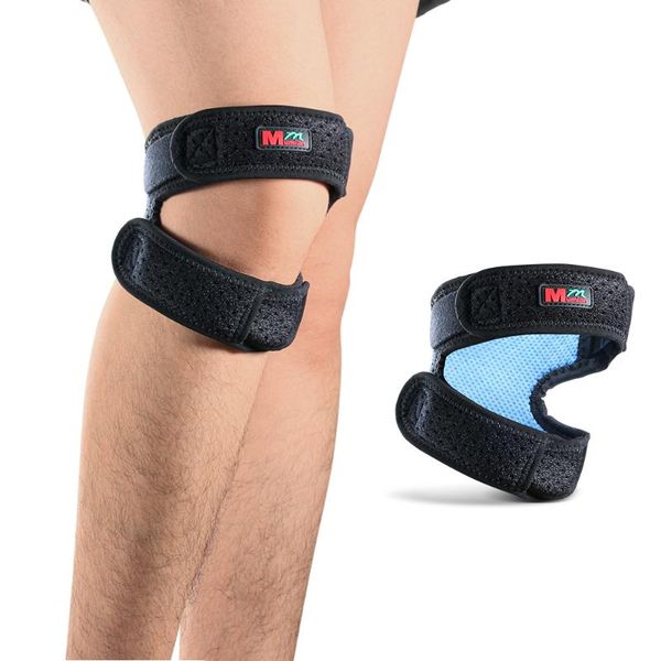 

patella knee strap, adjustable brace (3d silicone insert) for, joint pain prevention, riding, football, weightlifting. elbow & pads, Black;gray