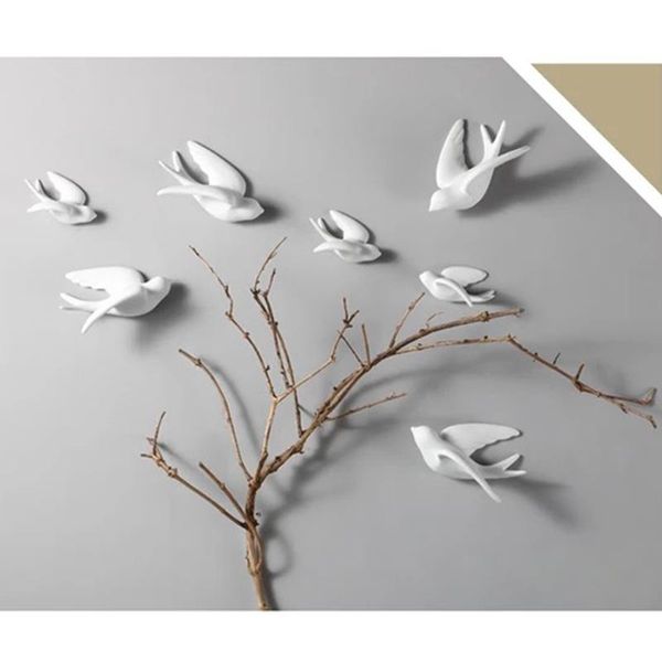 

wall stickers 1pc 3d ceramic birds murals hanging decorations crafts home ornaments b99