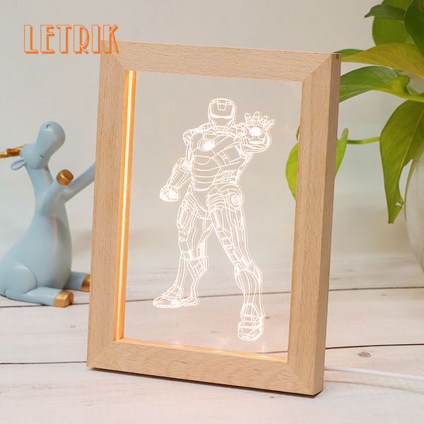 

3d night light led wooden p frames custom designs wedding decorative display wood picture acrylic p frame diy fancy