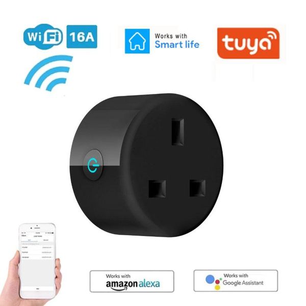 

smart power plugs tuya 10a uk plug wireless wifi remote control socket voice timing home compatible with google alexa
