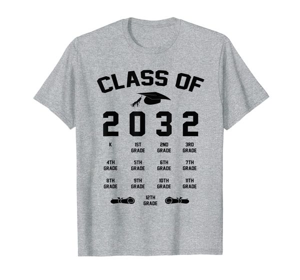 

k -12th grade hand prints space graduation class of 2032 t-shirt, White;black