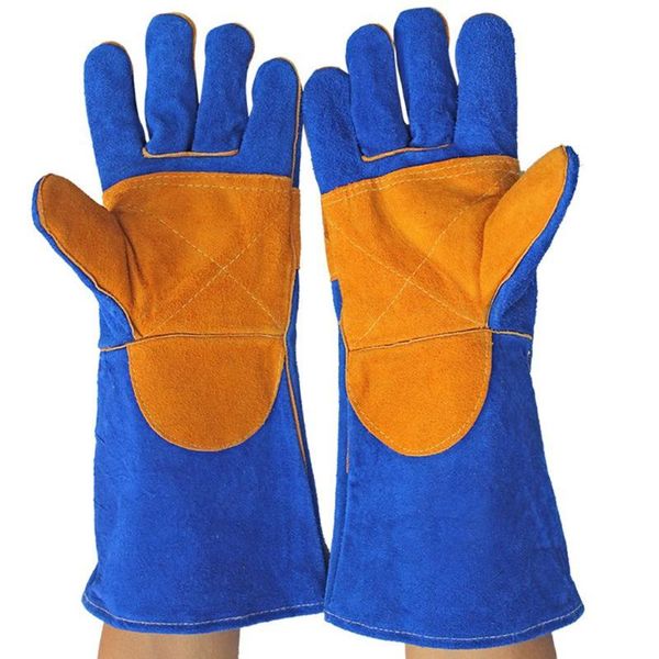 

cowhide wear-resistant lengthened fireproof heat insulation protective labor protection gloves welding disposable