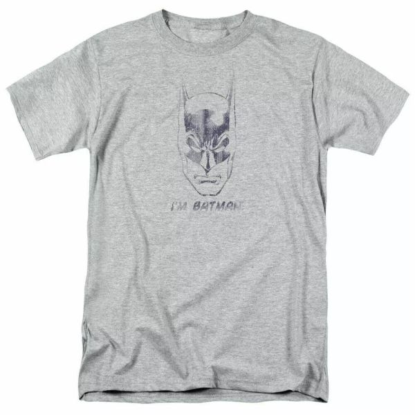 

DC Batman Im Batman T Shirt Mens Licensed DC Comics Tee Sport Gray, White;black