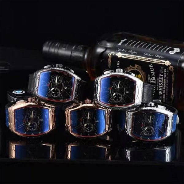 

wristwatches luxury wristwatch men tonneau copy 5-pins roman numerals sport watch calendar for montre homme reloj, Slivery;brown
