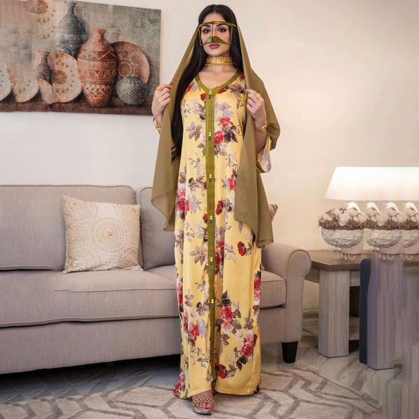 

2021eid mubarak 2021 new muslim fashion women elegant abaya dubai turkey evening gowns kaftan dress bohemian floral abayas kimono, Red