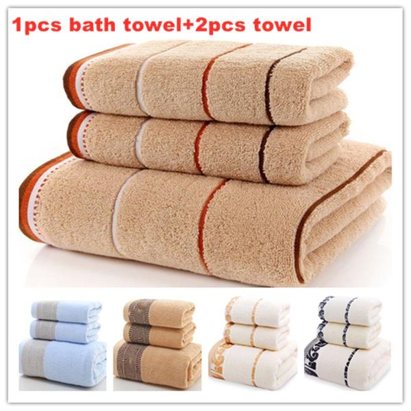 

towel selling cotton bath set 140x70cm 35x75cm soft absorbent three-piece solid color rectangle