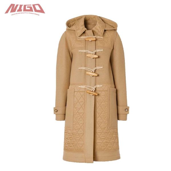 

women's wool & blends nigo ms 21ss horns button coat #nigo55372, Black