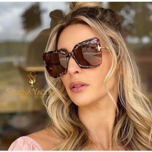 

sunglasses large t-shaped decorative dazzling color personality trend classic versatile fashion square, White;black