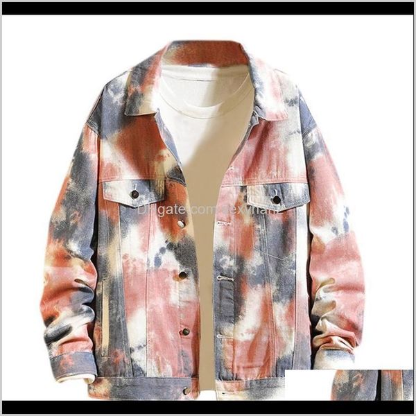 

jackets outerwear & coats mens clothing apparel drop delivery 2021 men street art tie-dye male jacket casual autumn&winter long sleeve singl, Black;brown