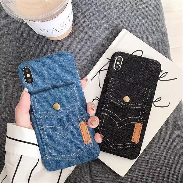 

fashion denim phone cases for iphone 12 mini 11 pro x xs xr max 6 s 7 8 plus shockproof cellphone cover with card pocket