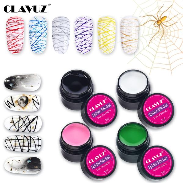 

nail art kits clavuz 4pcs/set 5ml drawing spider uv gel polish liner painting pulling silk manicure diy decoration
