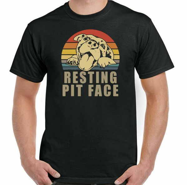 

Pit bull t-shirt, dog, puppy, resting, face, pitbull, mens unisex t-shirt, White;black