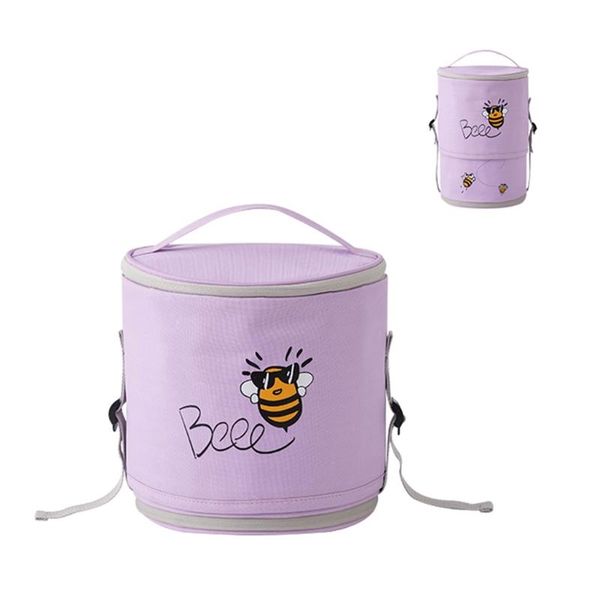 

dinnerware sets round lunch bag box insulated thermal oxford waterproof picnic n58c
