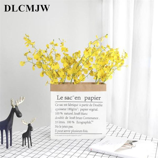 

1pcs silk orchid artificial flowers fake diy flower bouquet for home wedding festival decoration decorative & wreaths