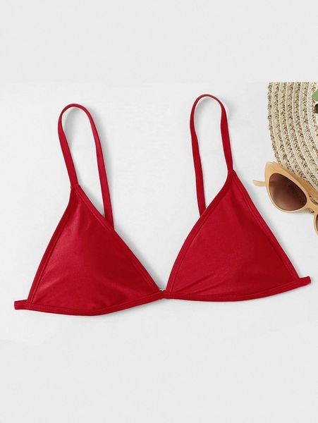 

plain triangle bikini x28g#, White;black