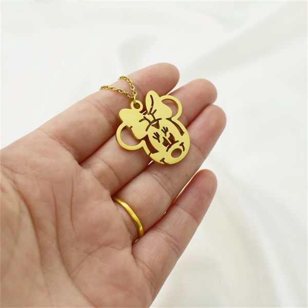 

europe and the united states contracted mouse stainless steel pendant necklace lovely elegant animals jewelry, mother's day gift, Silver