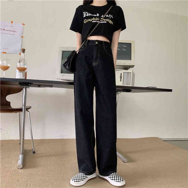 

jeans ytx398 tall, thin, broad-legged waistline scrubbing loose brim pants, Blue