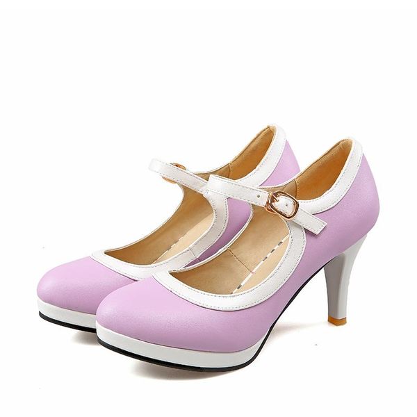 

dress shoes pqecfs big size 32-43 spring & autumn women mixed colors sweet platform heels pumps 4, Black