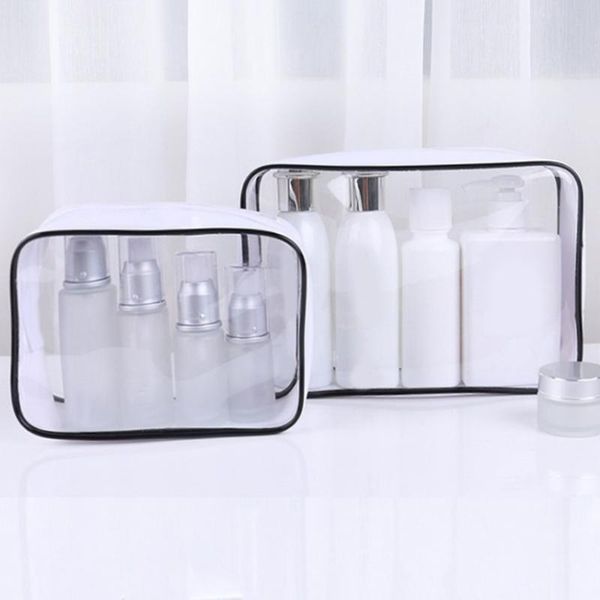 

transparent pvc travel storage bag organizer zipper clear waterproof cosmetic makeup case box accessories bags & cases