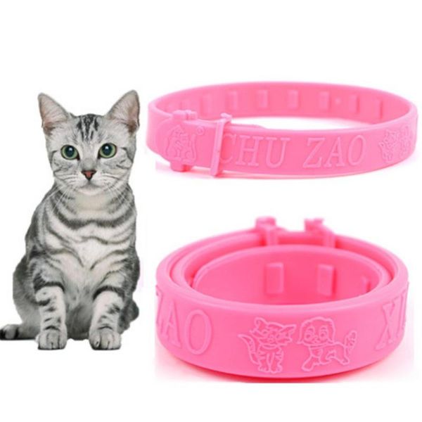 

fashion cute sold adjustable pet cats collar cat protection neck ring flea tick mite louse remedy coleira para gato collars & leads