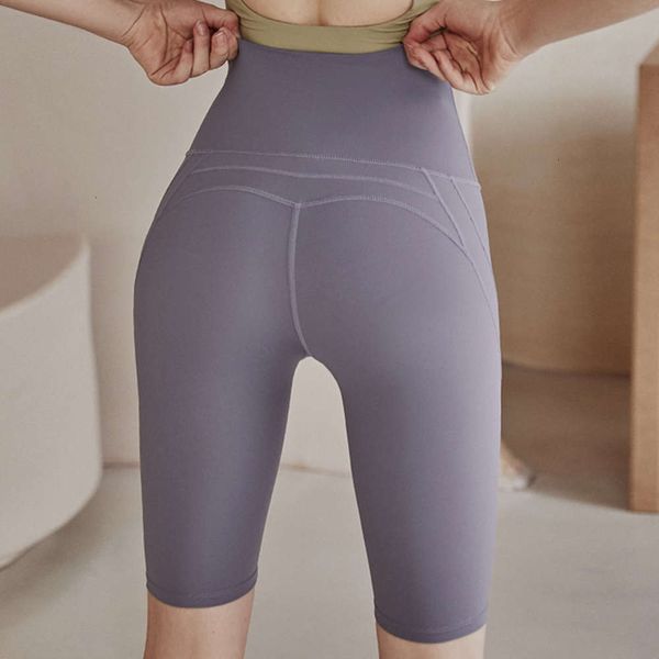 

women's tracksuits tracksuitsyoga pants women's summer thin wear high waist close belly peach hip gym running tight shorts z1r4, Gray