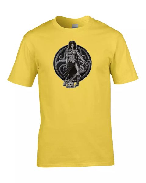 

gaulish warrior- celtic tribeswoman character - men's t-shirt, White;black