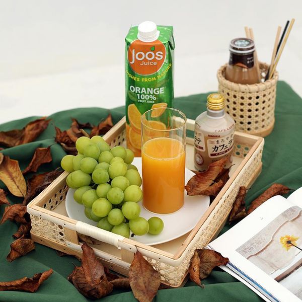 

storage baskets sweetgo rattan basket rectangle handle trays home table decoration for coffee/tea/juice/sundries kitchen accessory