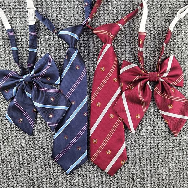 

BIVN crown jk tie stripe bow bank butterfly jacquard jacquardprofessional uniform student wine red navy bow ties, Black;gray