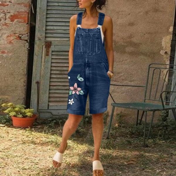 

women's jumpsuits & rompers summer playsuits fashion jeans bodysuits denim bib pants long #j5s, Black;white