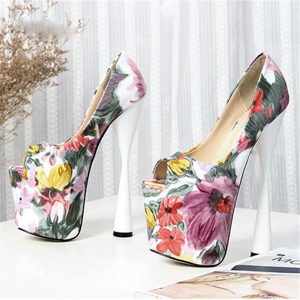 

shoes woman 19cm round toe peep flock thin heels women pumps fashion show summer sandals banquet zapatos de mujer dress, Black