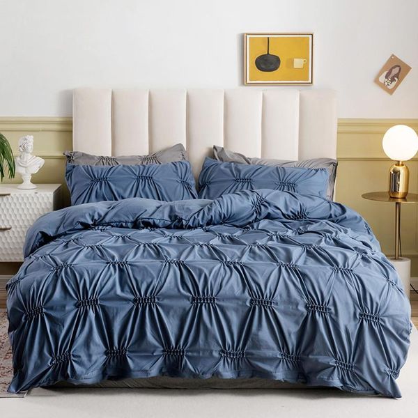 

bedding sets craftsmanship plain solid color quilt cover pillowcase 3d three-dimensional three-piece suit