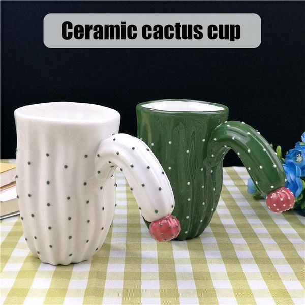 

mugs ceramic mug with cactus appearance modern art design irregular cup spoon enclosed for home office 430ml hug