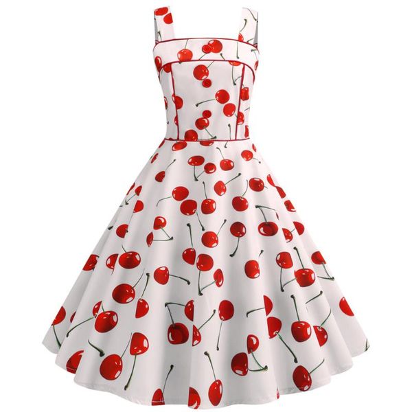 

casual dresses printed strapless strawberry women vintage elgant princess dress summer party star style chic holiday story costume, Black;gray