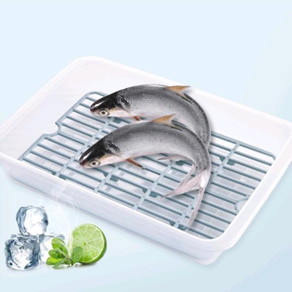 

storage bottles & jars rectangular plastic box household refrigerator fruit vegetable sealed crisper drain boxs