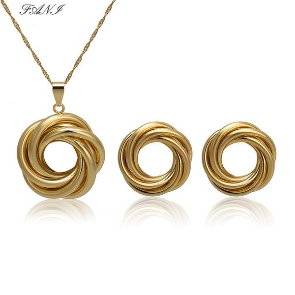 

earrings & necklace fani round brand necklace/pendant/earrings jewelry sets for women customer nigerian big hoop earrings& pendant set, Silver