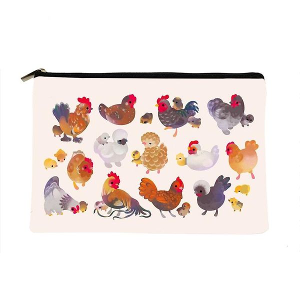 

cosmetic bags & cases women chicken and chick printed make up bag fashion cosmetics organizer for travel colorful storage lady