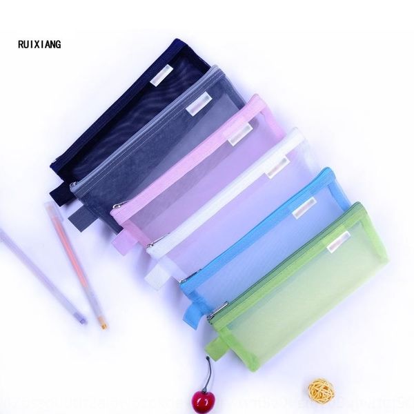

p8uv case file and pencil bags zipper transparent zipper stationery nylon pencil stationery bag