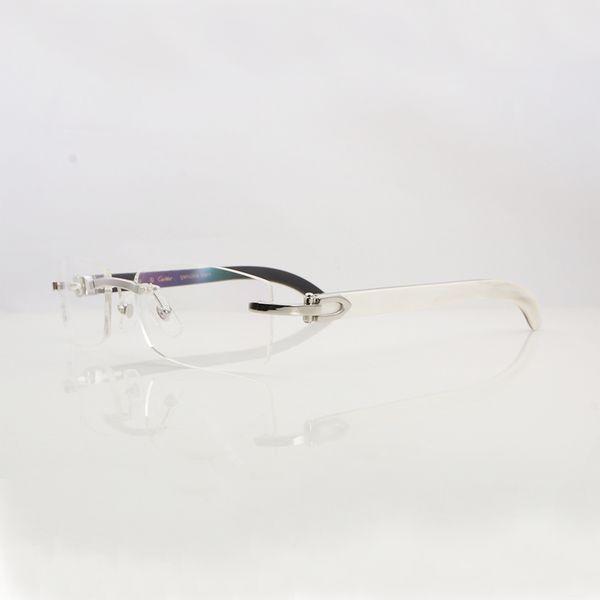 

75% off outlet store online clear eye glasses frames for men women accessories rimless natural buffalo horn gold transparent eyeglasses fram, White;black