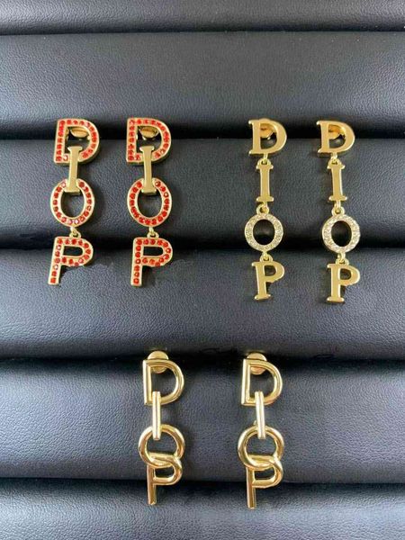 

designer jewelry new letter brass 2021d high version earrings 925 silver needle non allergic fashion