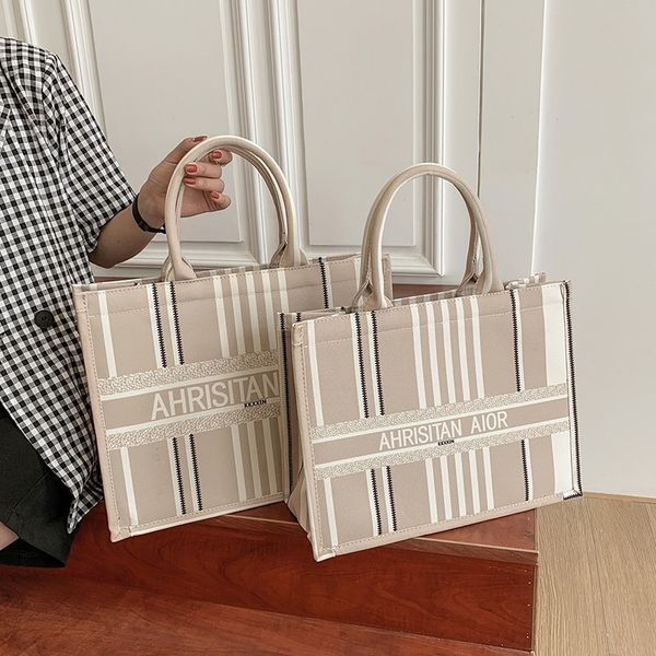 

french canvas bag commuter tote bag 2021 new large capacity one shoulder handbag