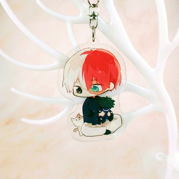 

my hero academia keychain women anime acrylic bakugou katsuki key chain cartoon figure double sided transparent cute fun brelok, Slivery;golden