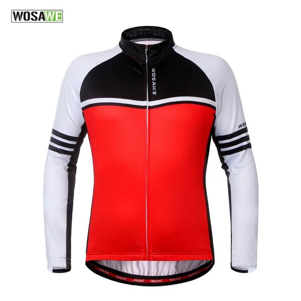 

windproof cycling jacket thermal long-sleeve bike riding clothing breathable men bicycle racing elastic jersey jackets, Black;red