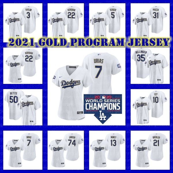 

dodgers mookie betts chris taylor baseball cody bellinger corey seager 2021 gold program clayton kershaw jersey los angeles julio urias wome, Blue;black